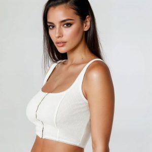 Hook-and-Eye Cropped Tank Top