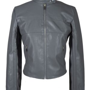 Faux Leather Zipper Jacket