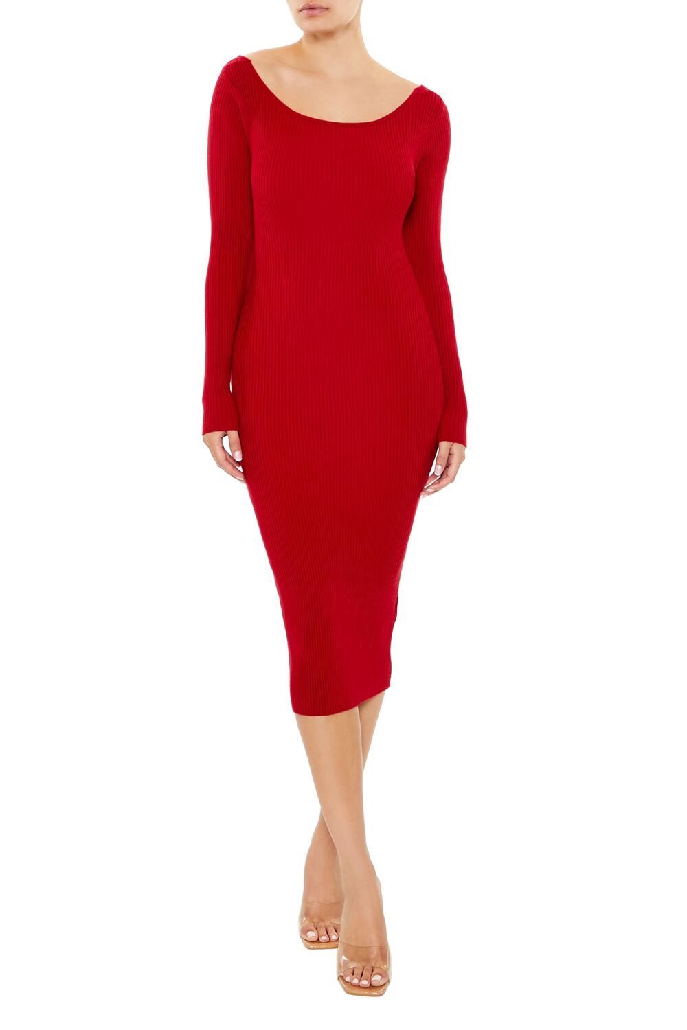Twist-Back Midi Sweater Dress - Image 13