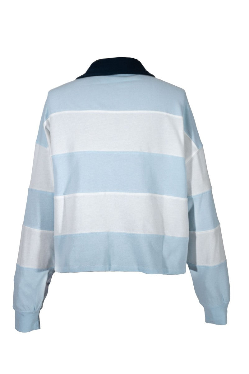 California Striped Graphic Long-Sleeve Polo Top - Image 2