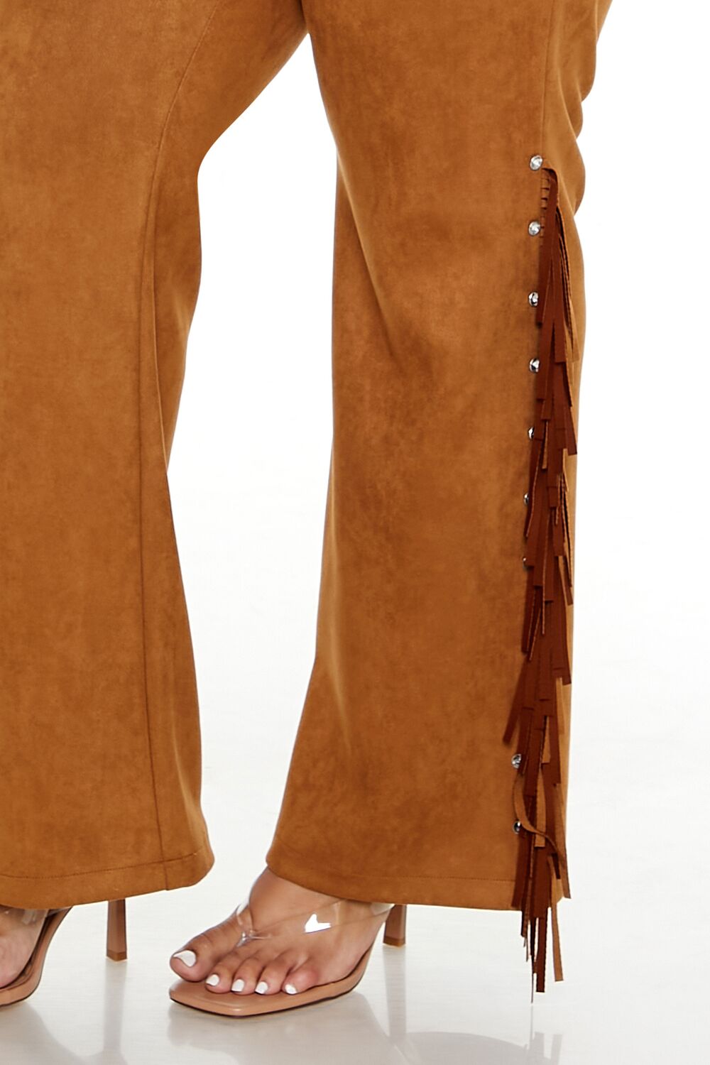 Plus Size Faux Suede Fringe Pants - Image 5