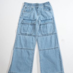 Kids Wide-Leg Utility Denim Pants