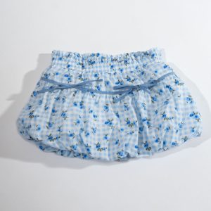 Girls Tiered Gingham & Floral Skirt