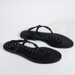 Braided Strap Faux Leather Flip-Flops