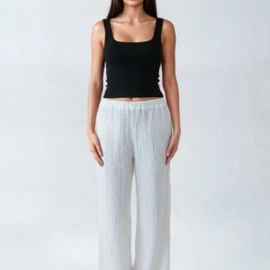 Textured Swim Cover-Up Pants