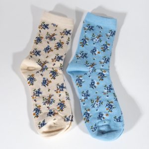 Floral Print Ankle Socks ?C 2 Pack