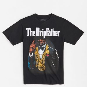 Dripfather Applique Short Sleeve Tee - Black