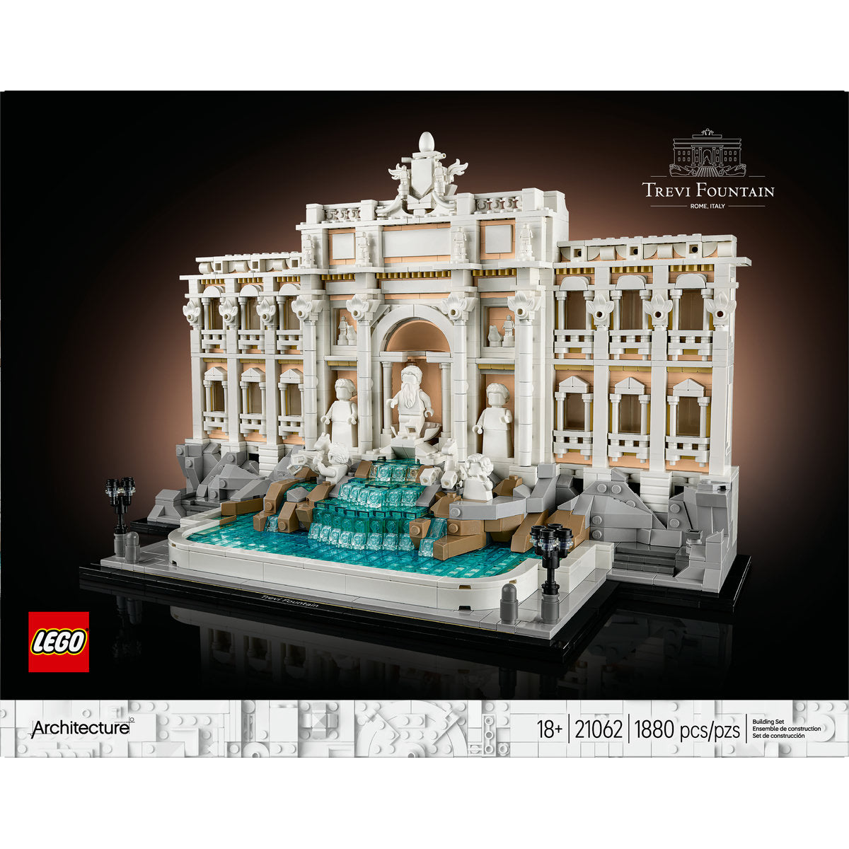 LEGO? Architecture Trevi Fountain Model. Italian Landmark Rome Memorabilia 21062 - Image 3