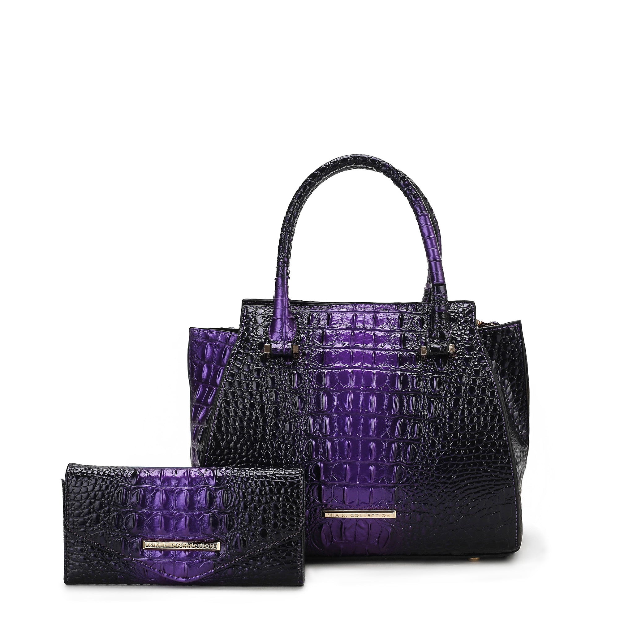 Bently Croc-Embossed Tote and Set - Image 6