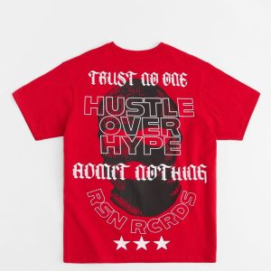 Hustle Over Hype Short Sleeve Tee - Red