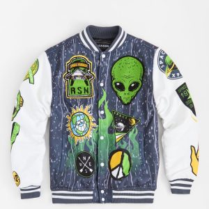Space Defense Varsity Jacket - Grey