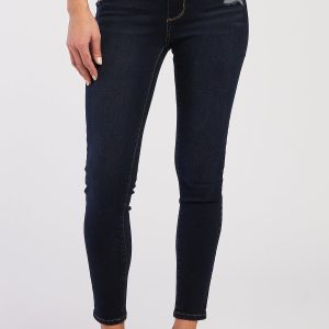 Alisia Mid Rise Skinny Jean With Distressed Detail