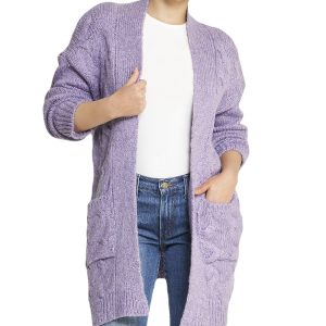 Cable Flyaway Cardigan
