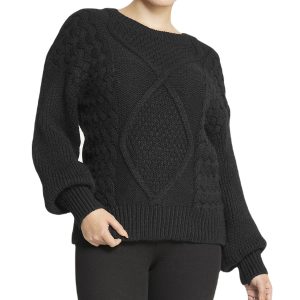 Cable Knit Cropped Pullover Sweater