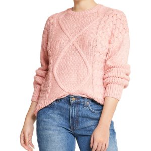 Cable Knit Cropped Pullover Sweater