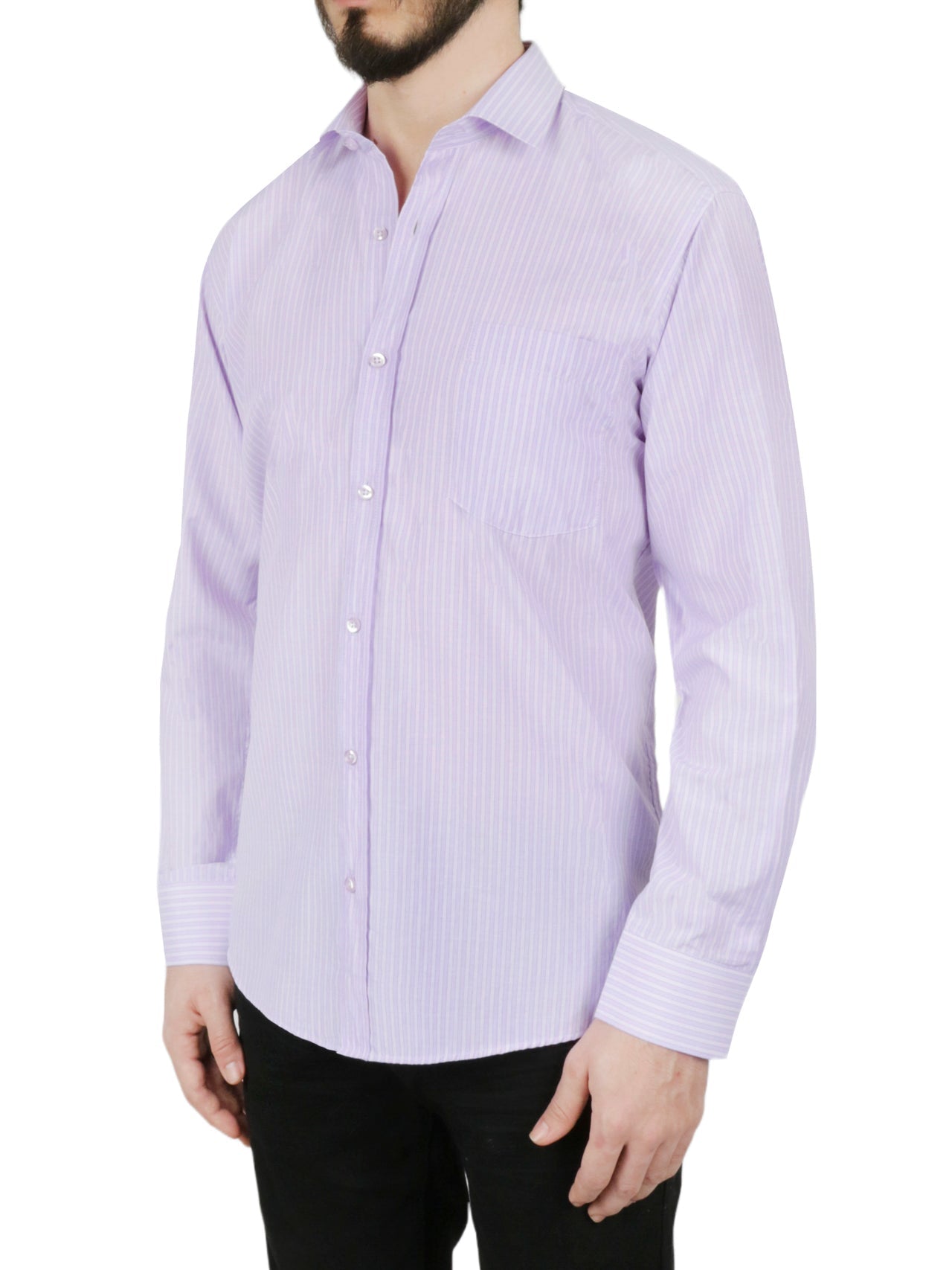 Purple Striped Dress Shirt - Image 3