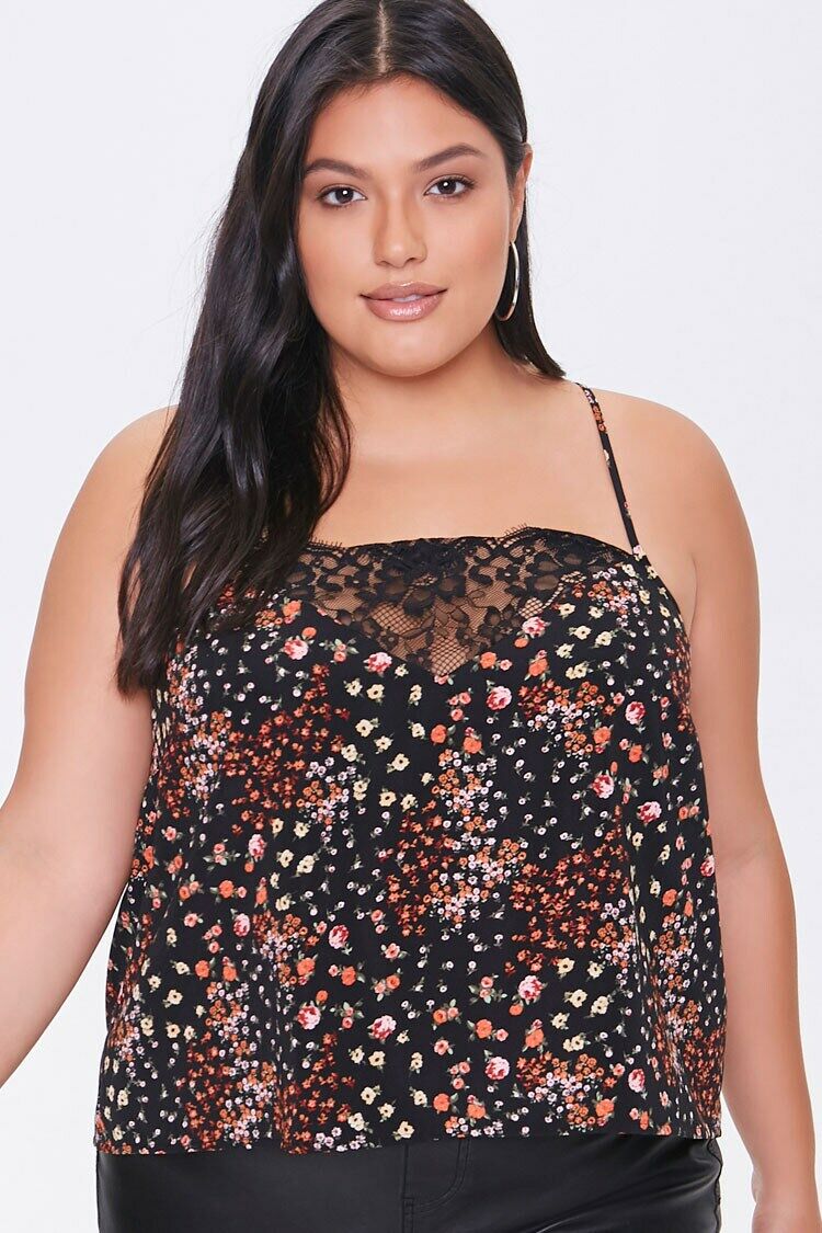 Plus Size Floral Print Cami