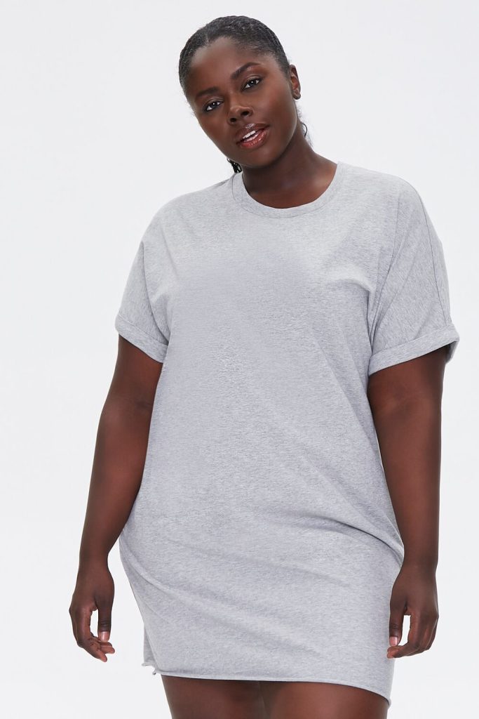 Plus Size Cuffed T-Shirt Dress