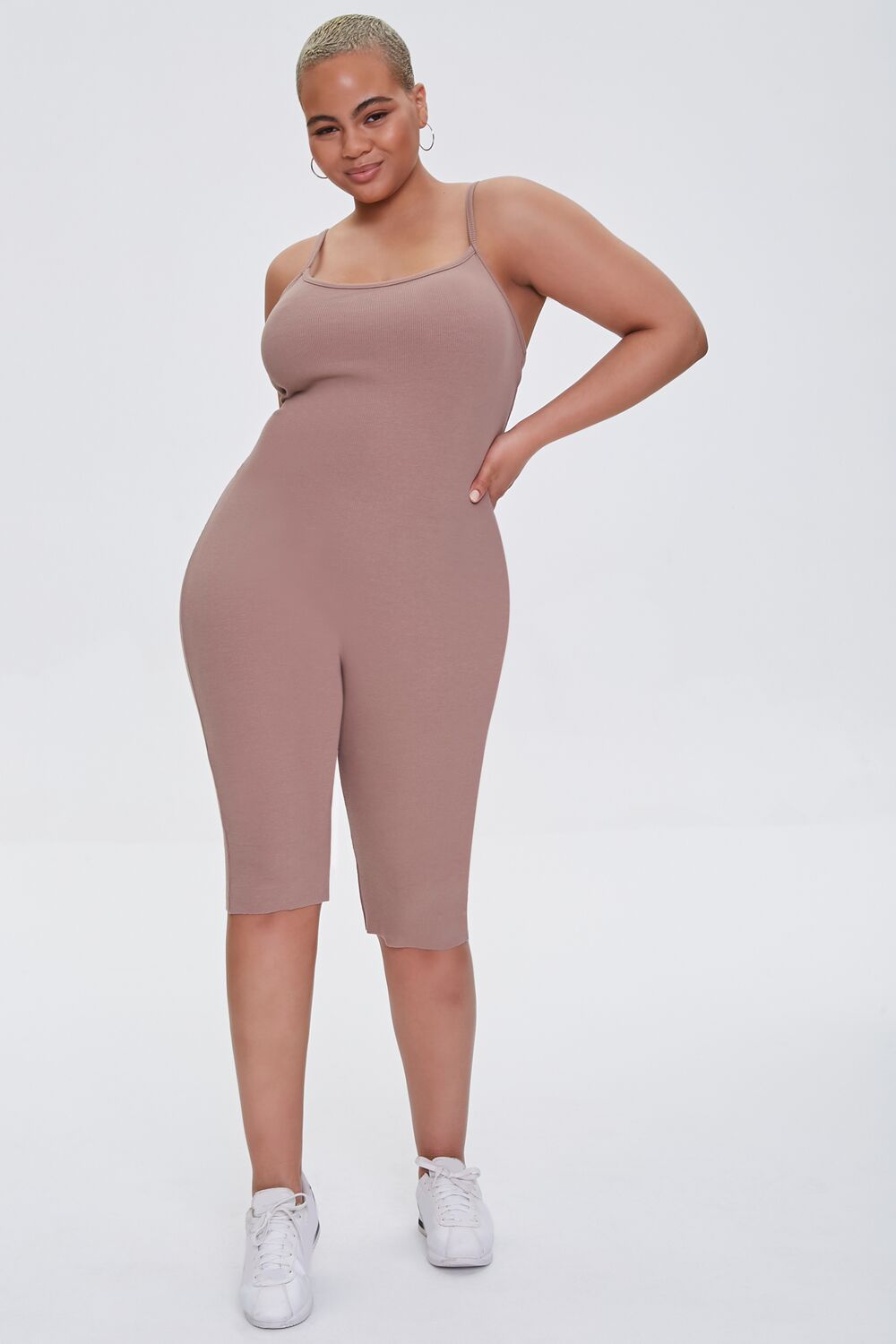 Plus Size Ribbed Cami Romper - Image 4
