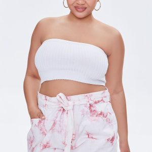 Plus Size Belted Tie-Dye Shorts