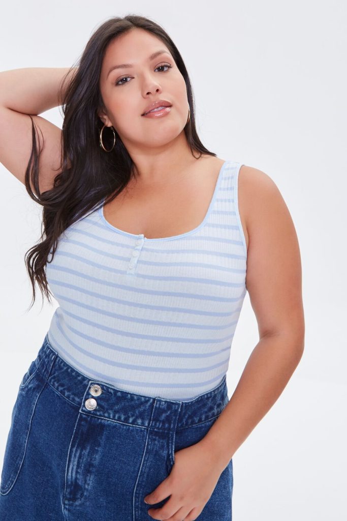 Plus Size Striped Tank Top
