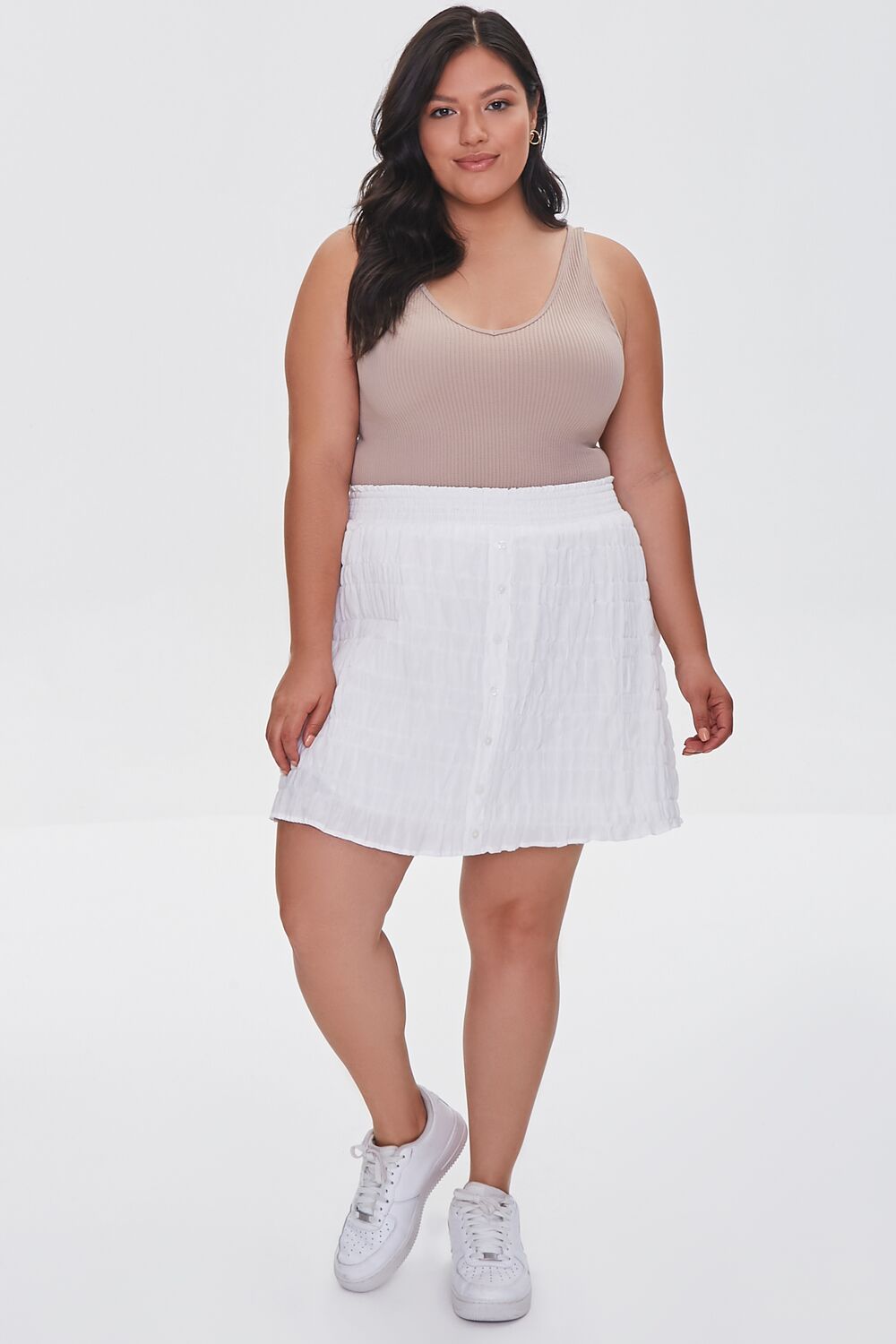 Plus Size Tiered Buttoned Mini Skirt - Image 5