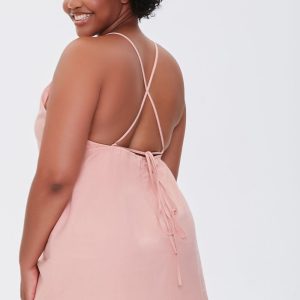 Plus Size Tie-Back Mini Dress