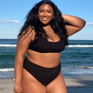 Plus Size Ribbed Bikini Top