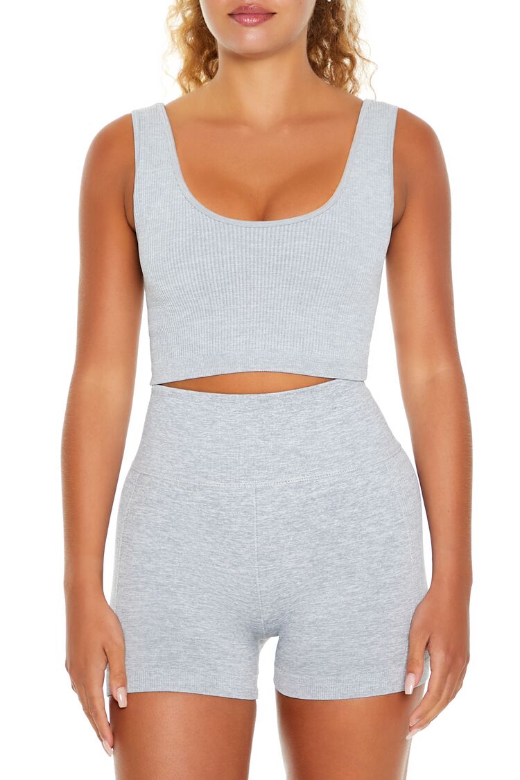 Seamless Ribbed Sports Bra - Image 7