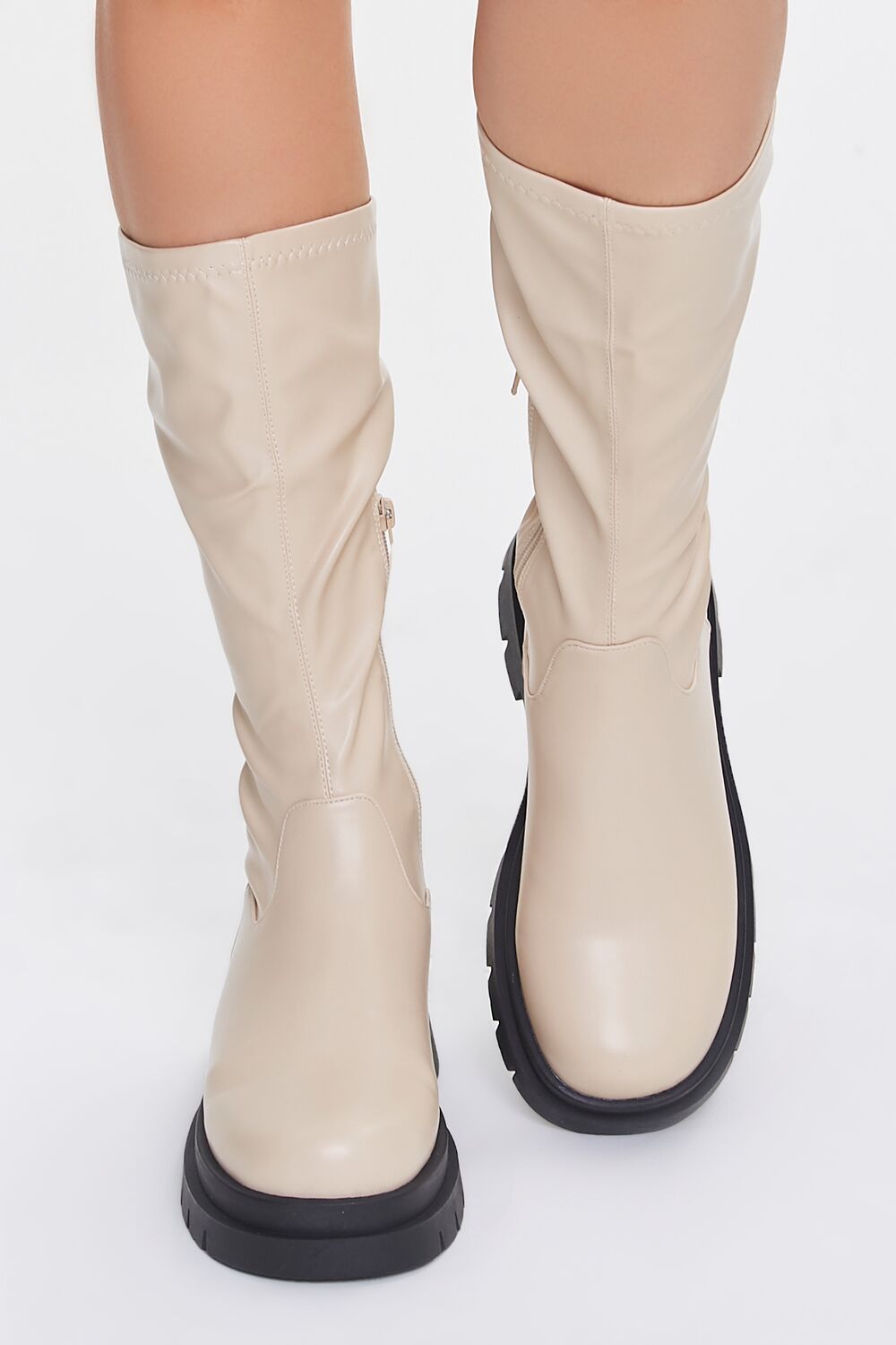 Faux Leather Calf-High Boots - Image 4
