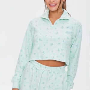 Active Floral Half-Zip Pullover