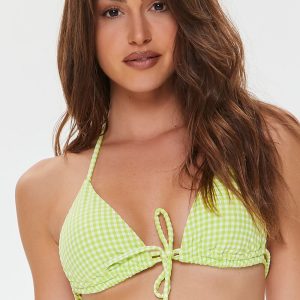 Gingham Triangle Bikini Top