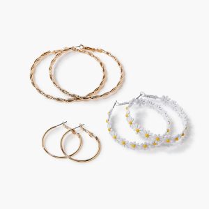 Daisy Hoop Earring Set