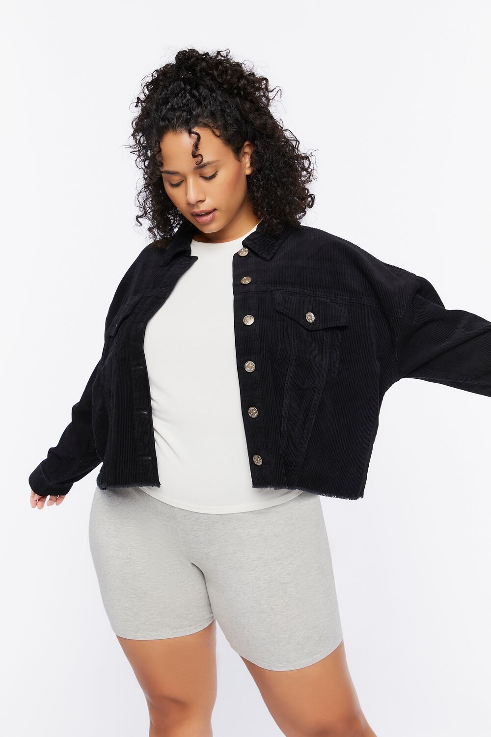 Plus Size Basic Organically Grown Cotton Biker Shorts