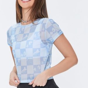 Mushroom Checkered Mesh Tee
