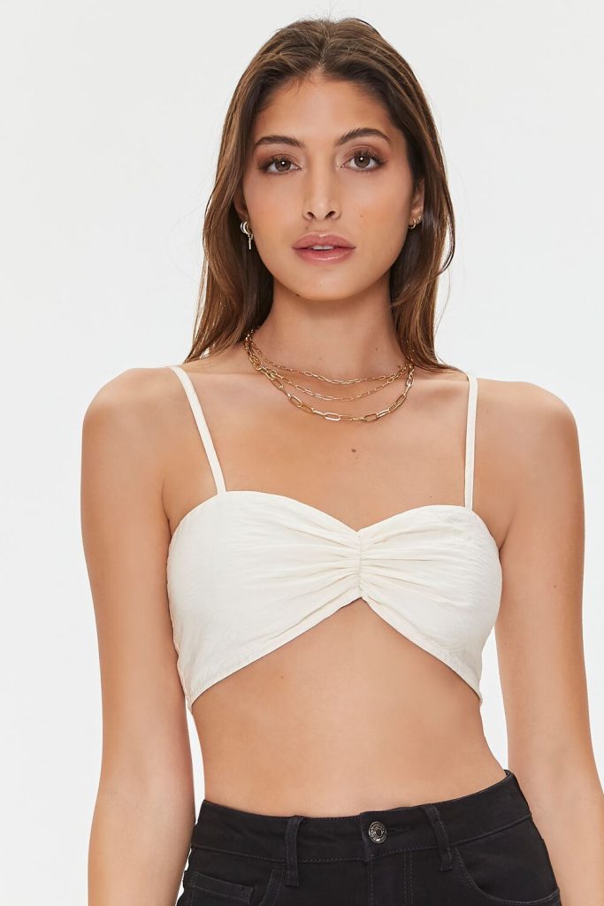 Ruched Sweetheart Cropped Cami