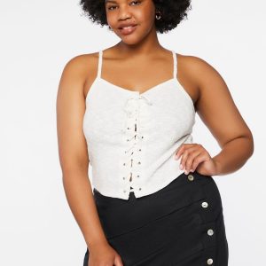 Plus Size Linen-Blend Mini Skirt