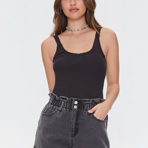 Paperbag Denim Shorts