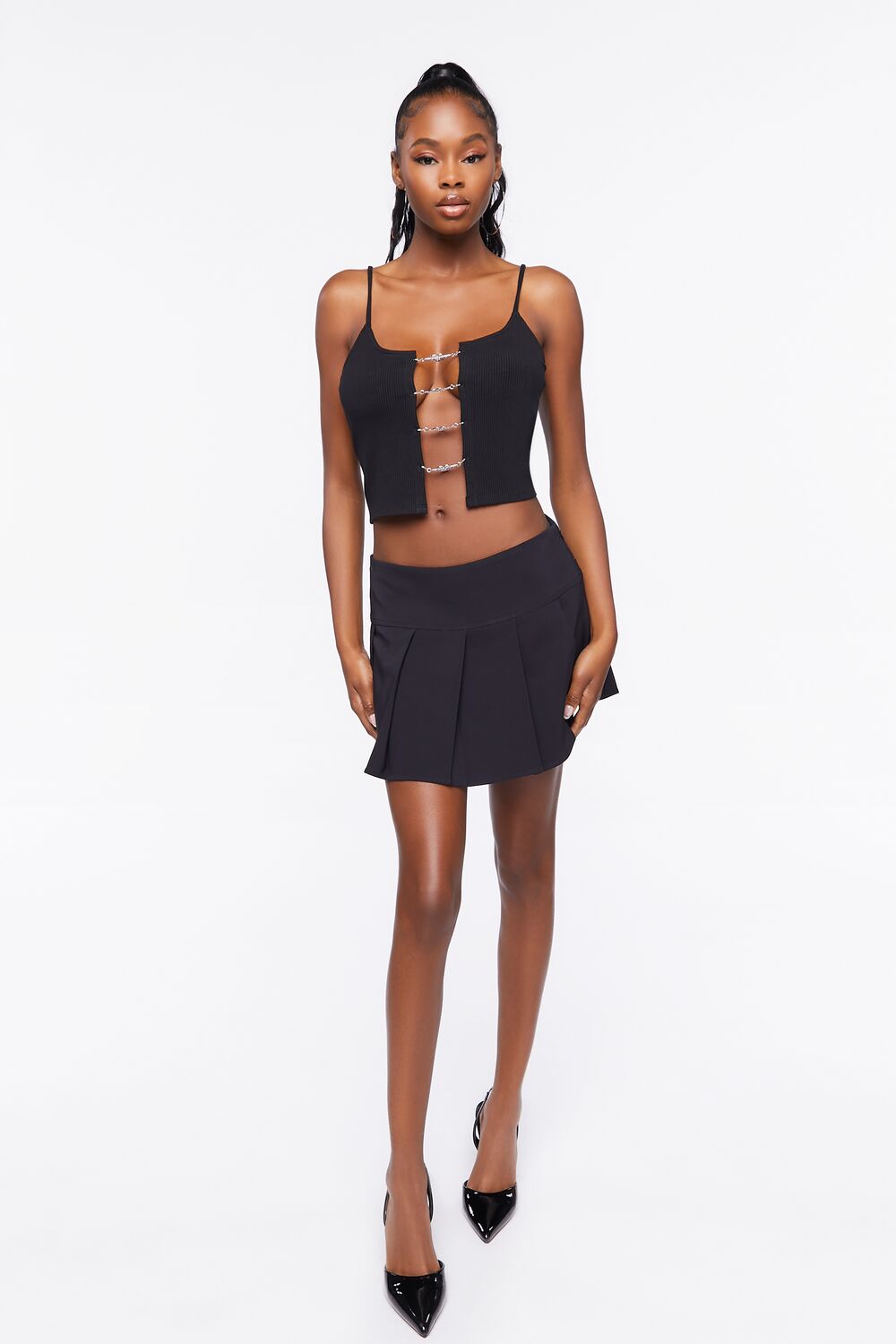 Rhinestone Heart Ladder Cutout Cami - Image 5