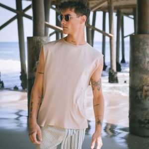 Reworked Striped Drawstring Shorts