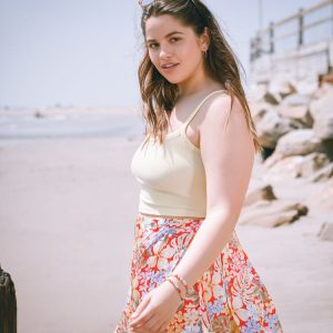 Plus Size Tropical Floral Print Mini Skirt