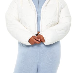 Plus Size Hooded Puffer Jacket