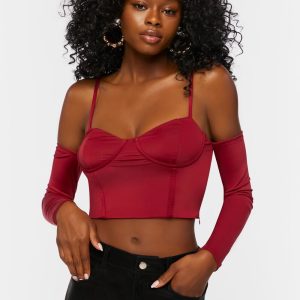Bustier Open-Shoulder Crop Top