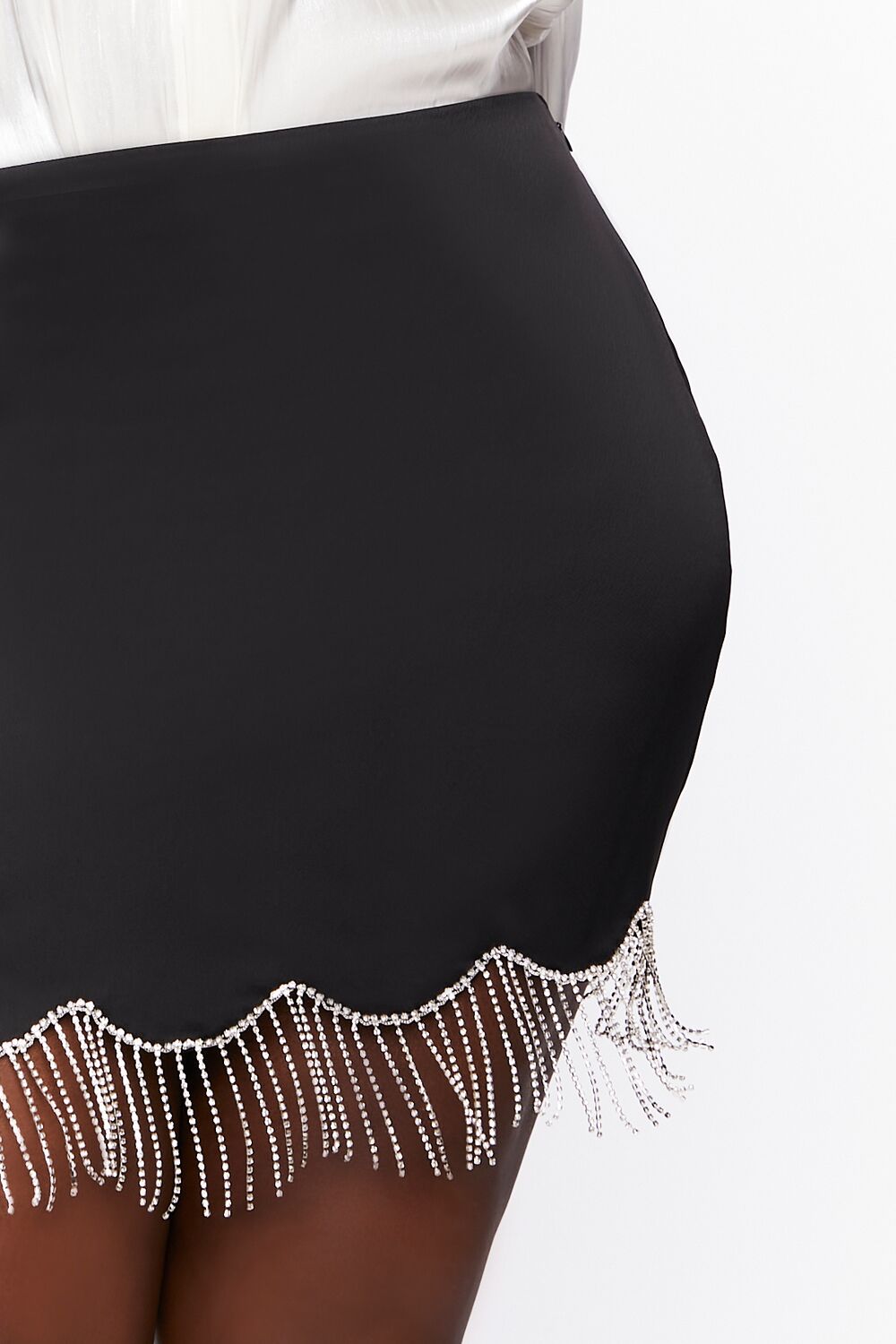 Plus Size Rhinestone Fringe Mini Skirt - Image 6