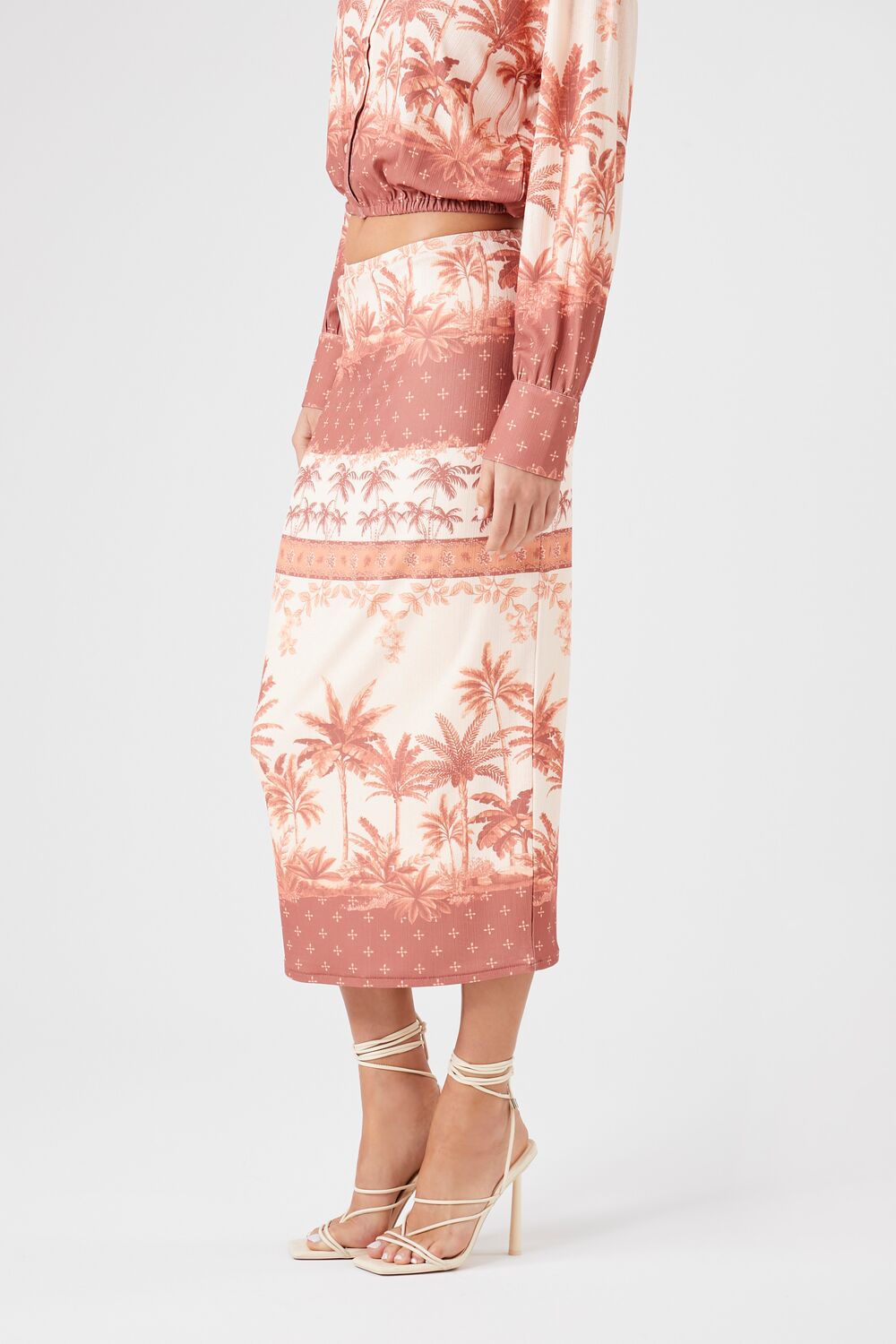 Tropical Print Midi Skirt - Image 3