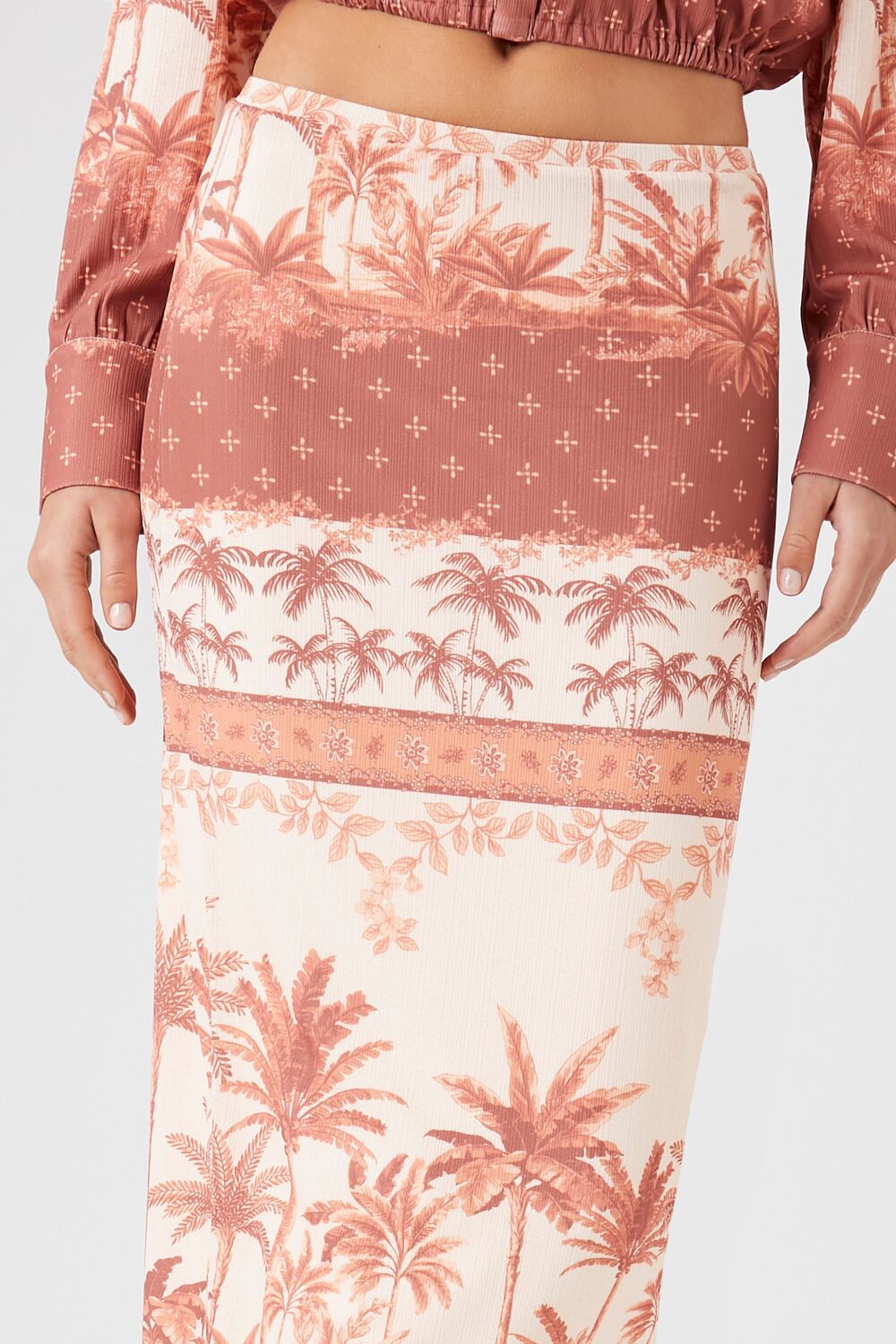 Tropical Print Midi Skirt - Image 5