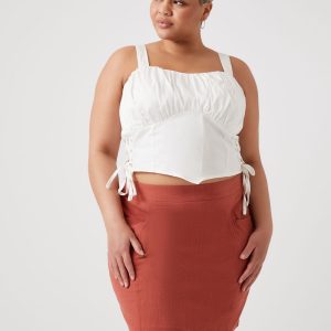 Plus Size Straight Mini Skirt