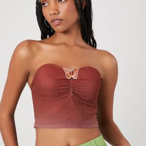 Butterfly Cropped Tube Top