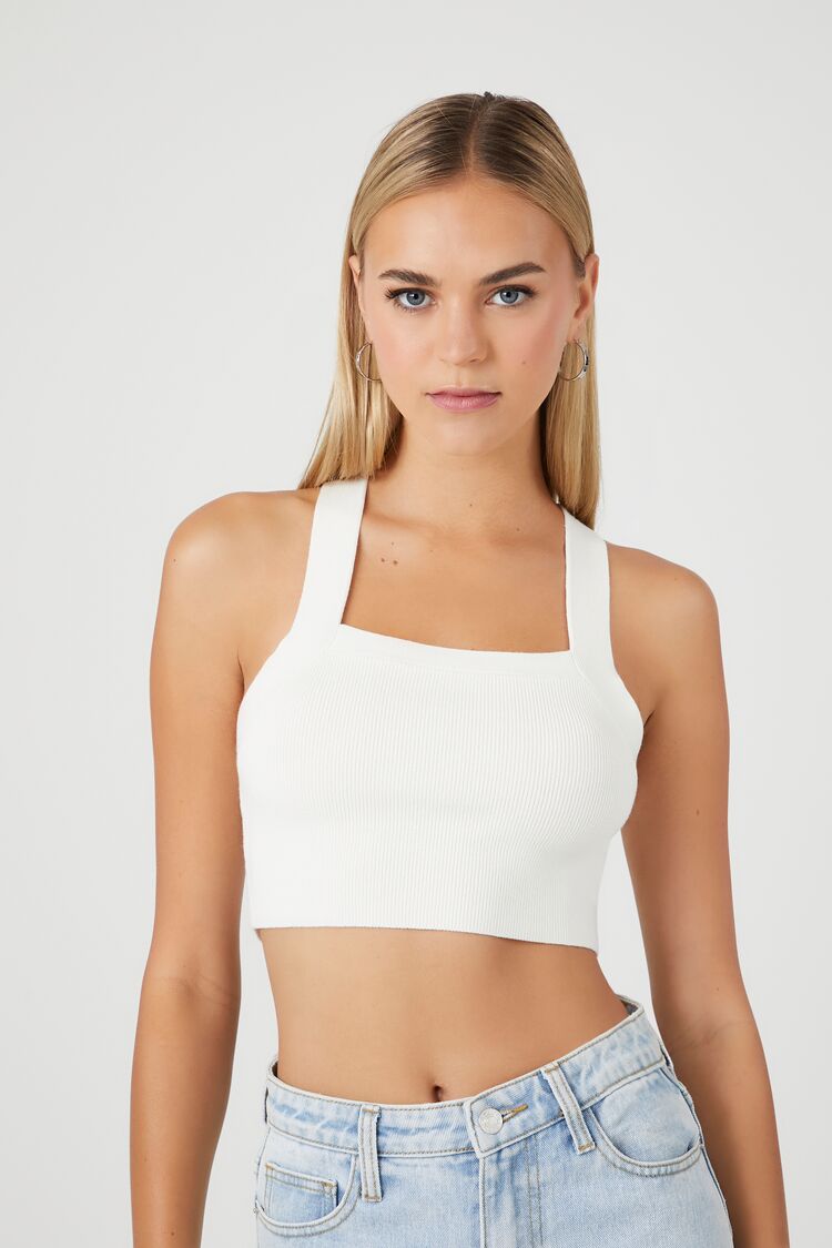 Sweater-Knit Crisscross Tank Top