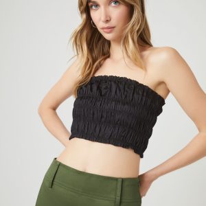 Smocked Cropped Tube Top